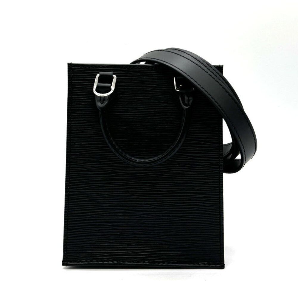 Louis Vuitton leather Epi Plat Sac Black Noir bag shoulder